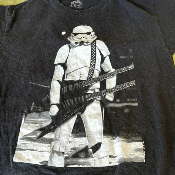 Star Wars Imperial Stormtrooper with Guitar black Tee Shirt size large - Picture 1 of 9